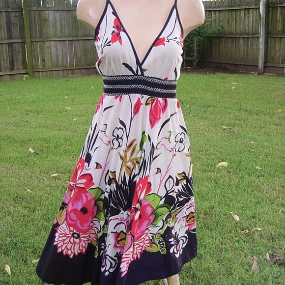 Uniti Casual Dresses & Skirts - Cotton Border-Floral Sun Dress Cami Top Full Skirt 1X